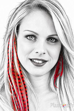 Extension sintetiche - 40 cm, clip 3 colori - rosso